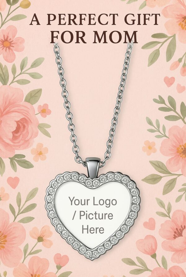 Personalized Heart Necklace – With Name, Initial, Photo or LogoCollar de Corazón Personalizado – Con Nombre, Inicial, Foto o Logo